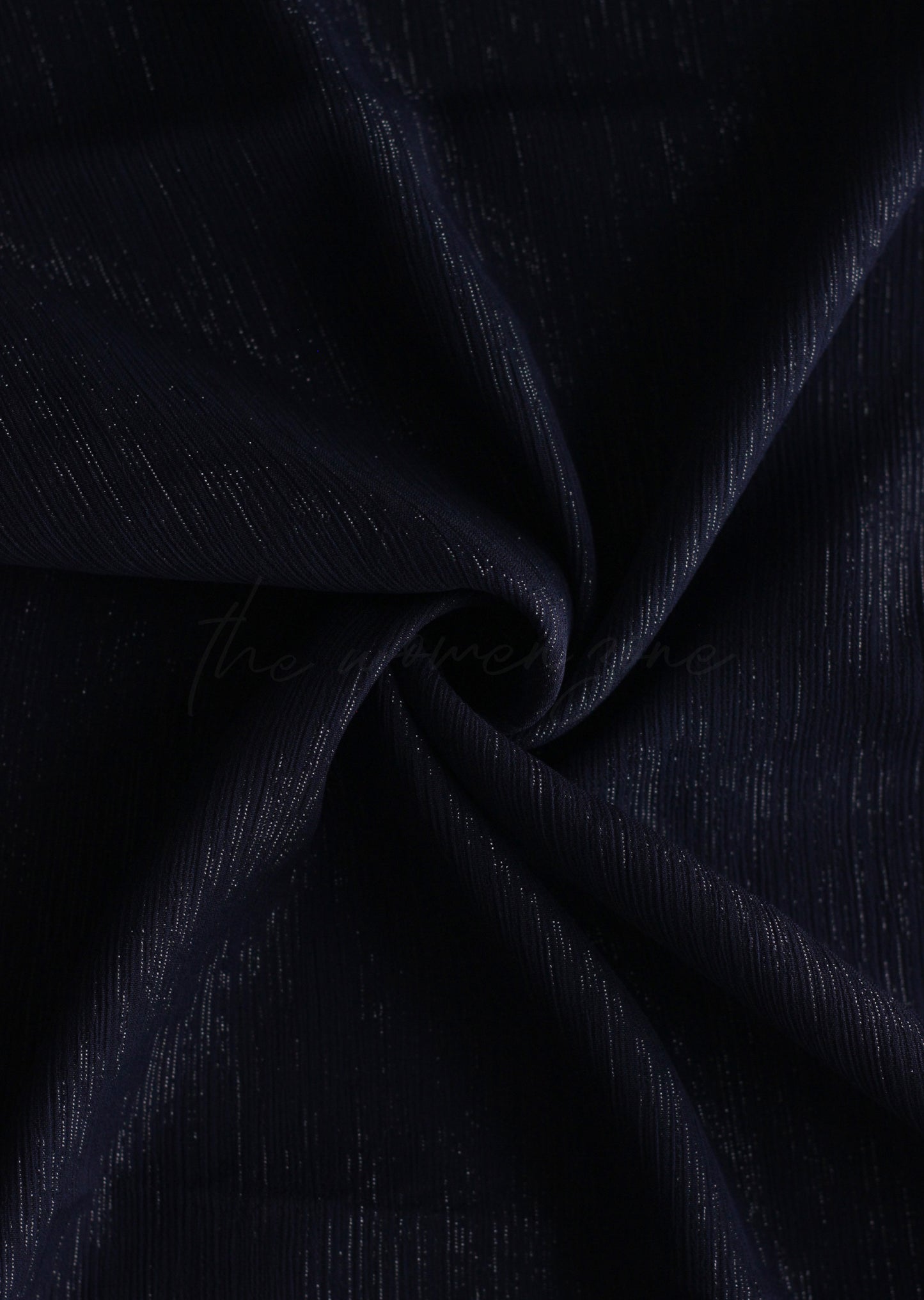 Metallic Chiffon - Navy Blue