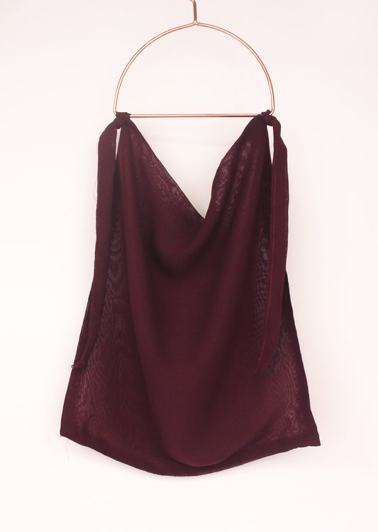 Tie-back Niqab - Dark Plum