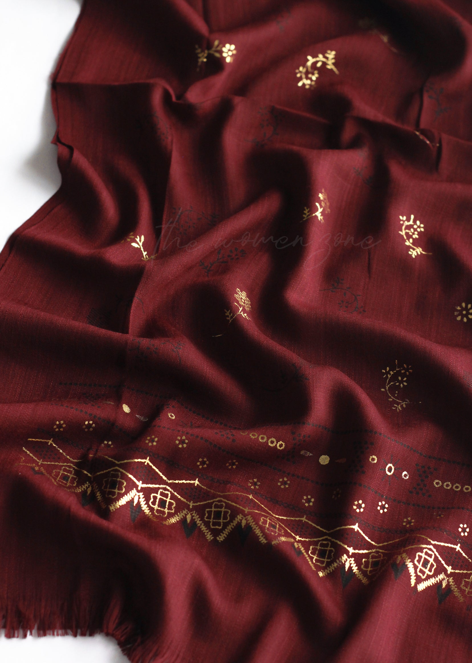 Kuwait Pattern Maroon Contemporary - Real Maroon – The Women Zone - A Hijab & Abaya Brand