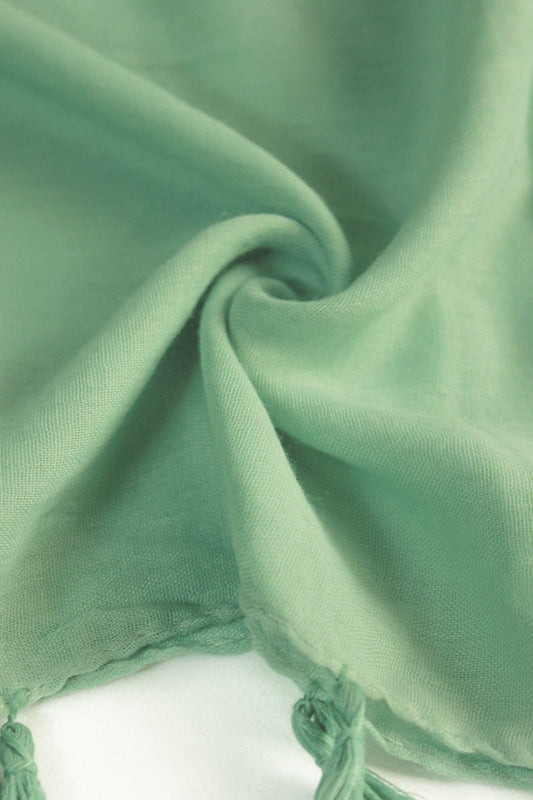 Plain with Tassels - Sea Mint