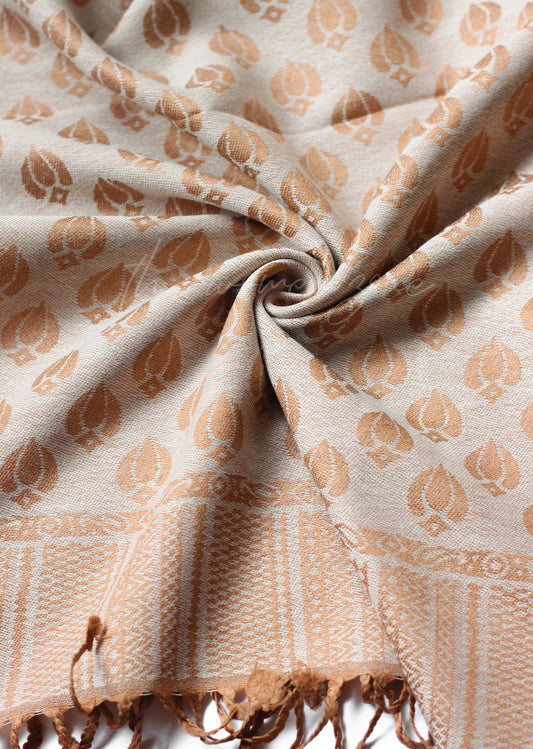 Printed Cashmere Hijab - Fawn