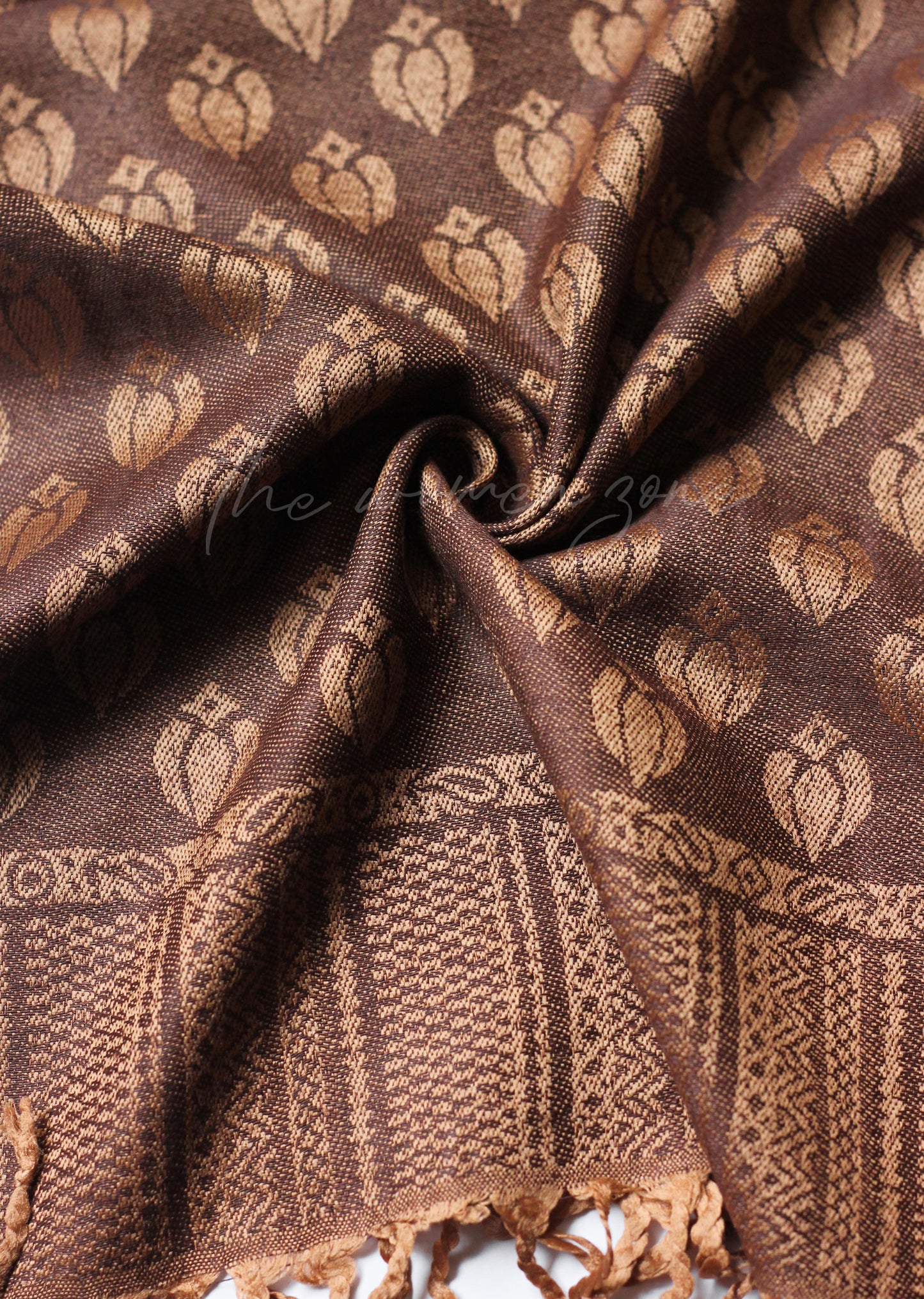 Printed Cashmere Hijab - Brown