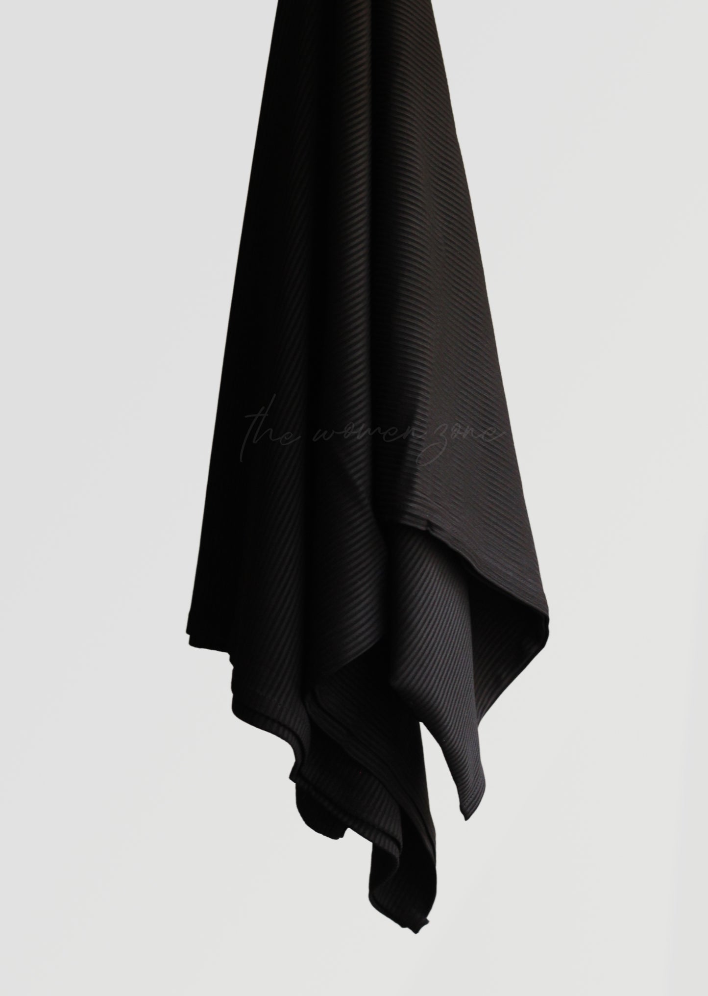 Ribbed Jersey Hijab - Black