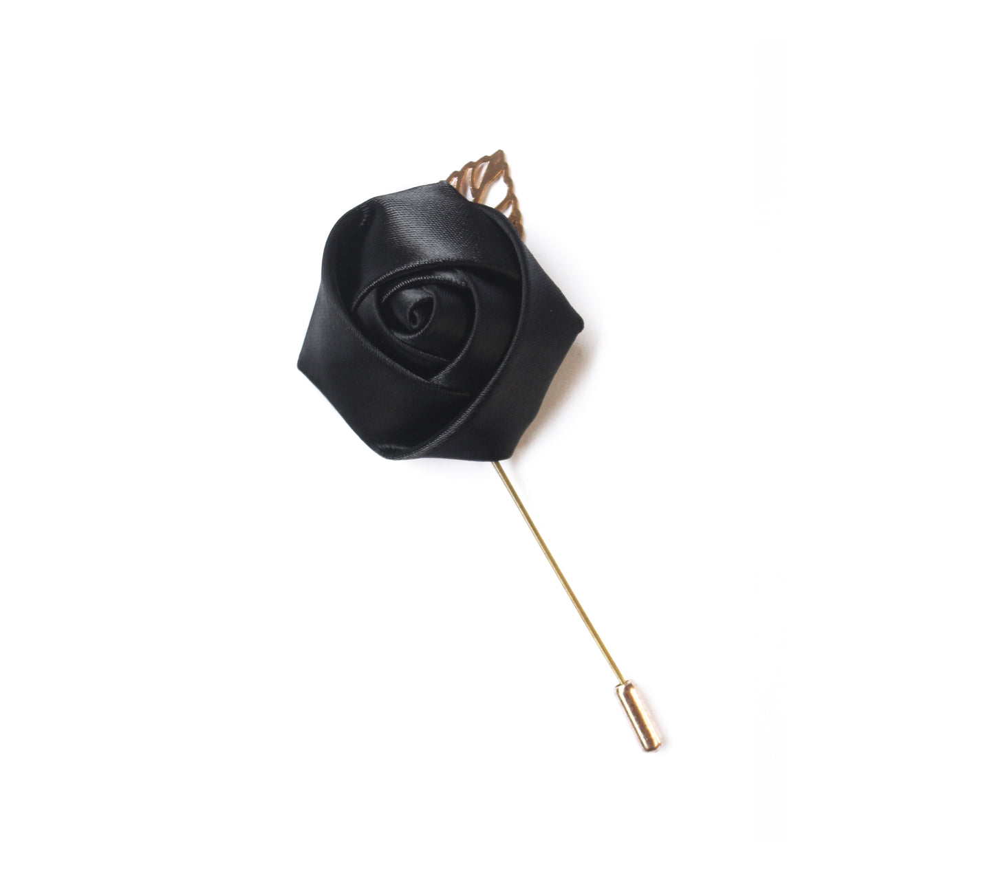 Rose Brooch Pin - Black