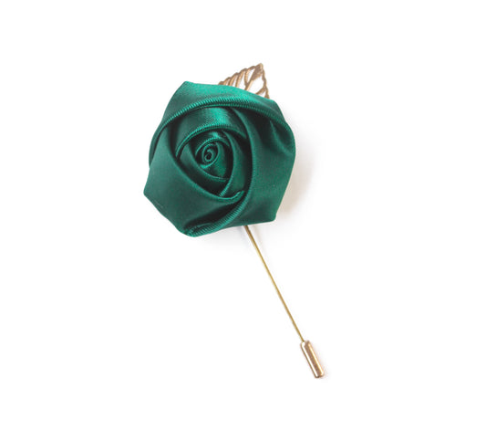 Rose Brooch Pin - Dark Seagreen