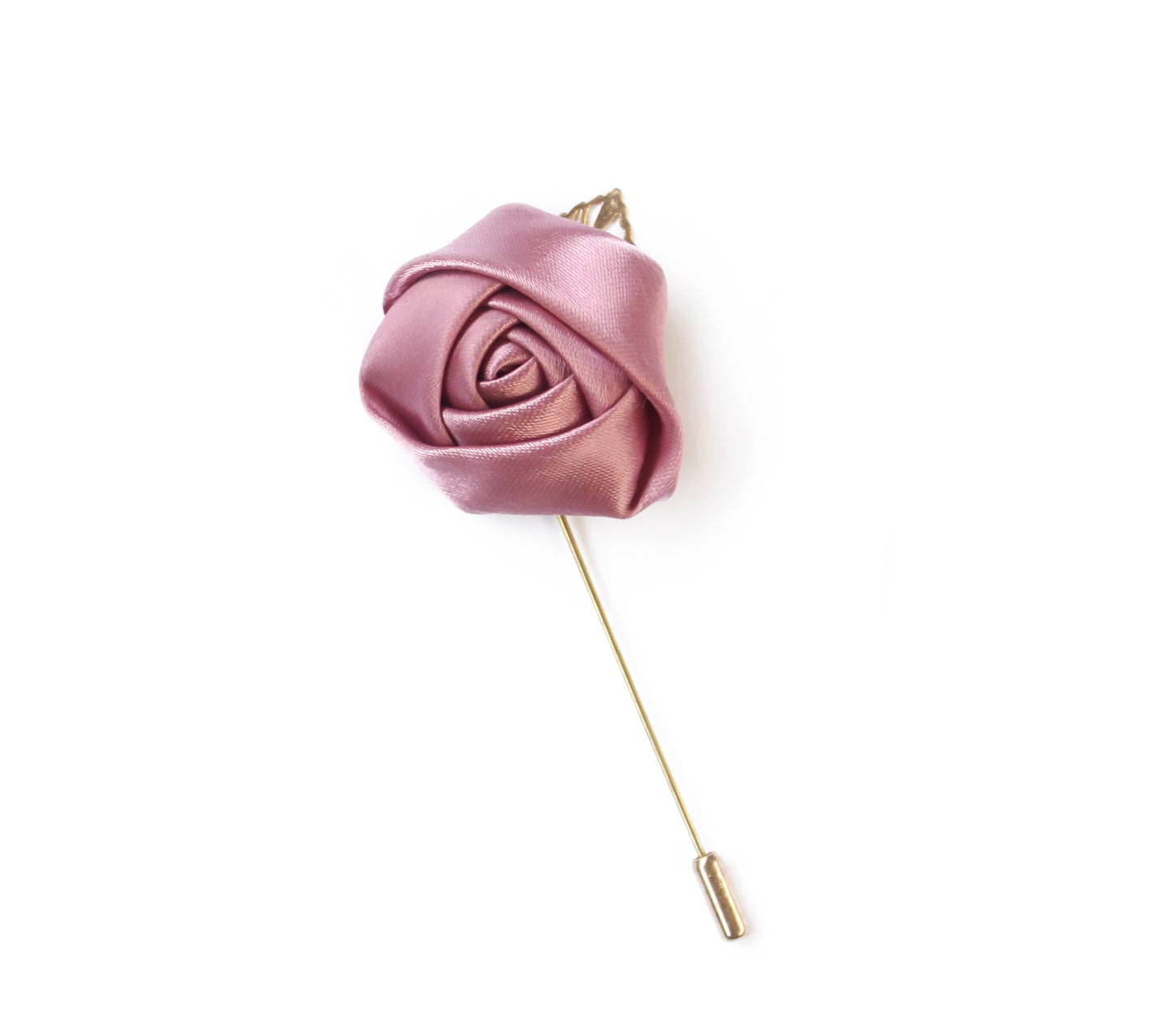 Rose Brooch Pin - Mauve Pink