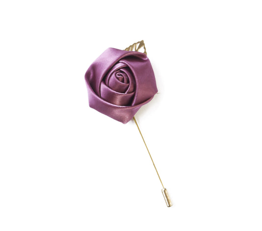 Rose Brooch Pin - Purple