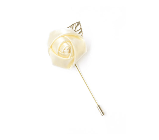 Rose Brooch Pin - Cream