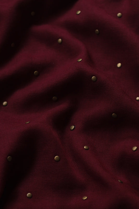 Signature Round Studded - Dark Maroon