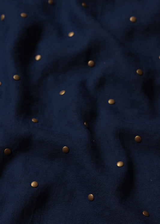 Signature Round Studded- Navy Blue