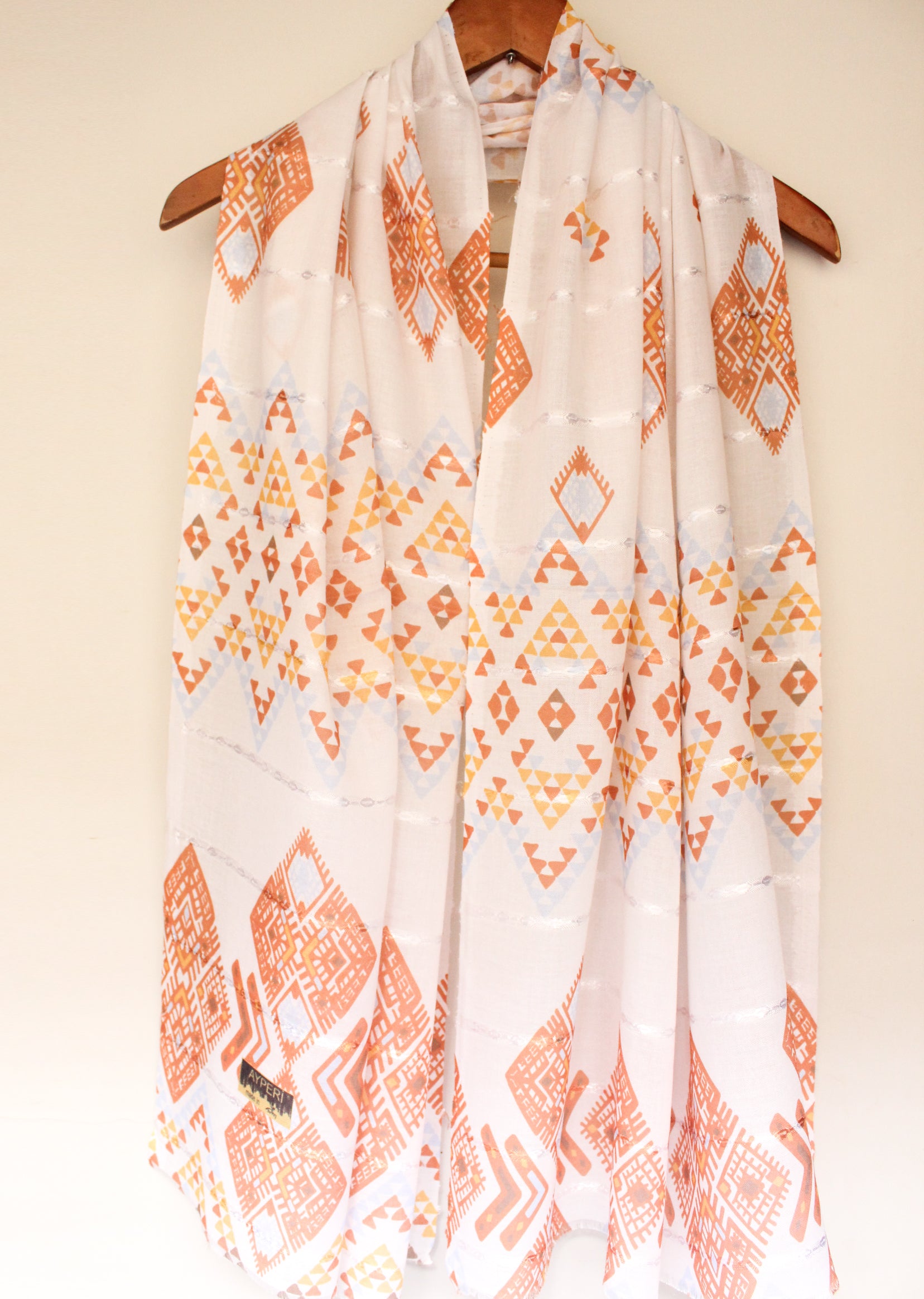Ethnic - White/Rust – The Women Zone - A Hijab & Abaya Brand