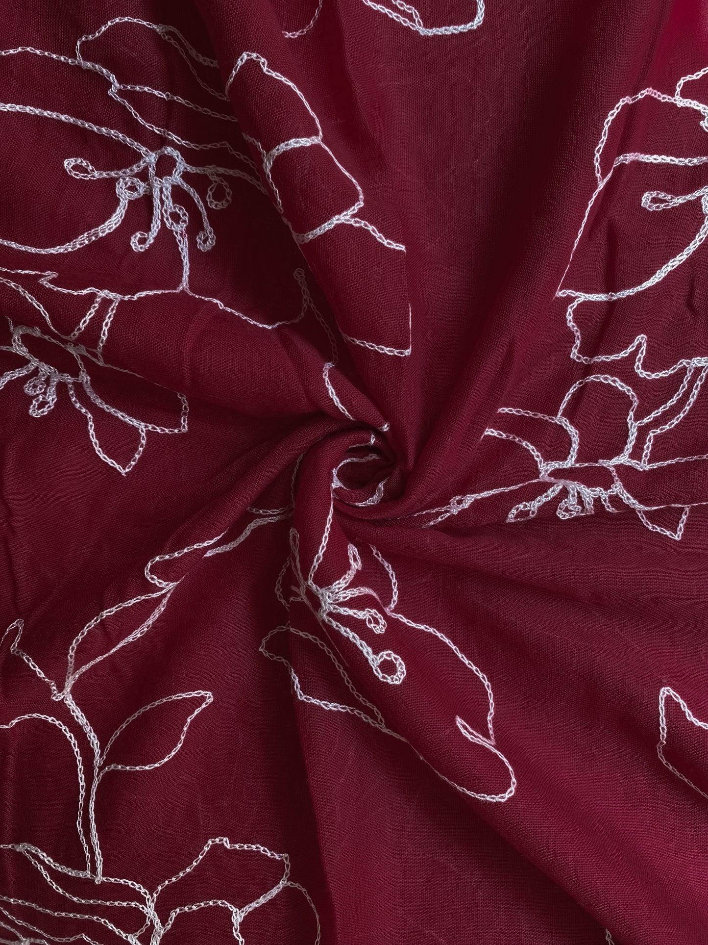 Sierra Embroidered Hijab - Maroon