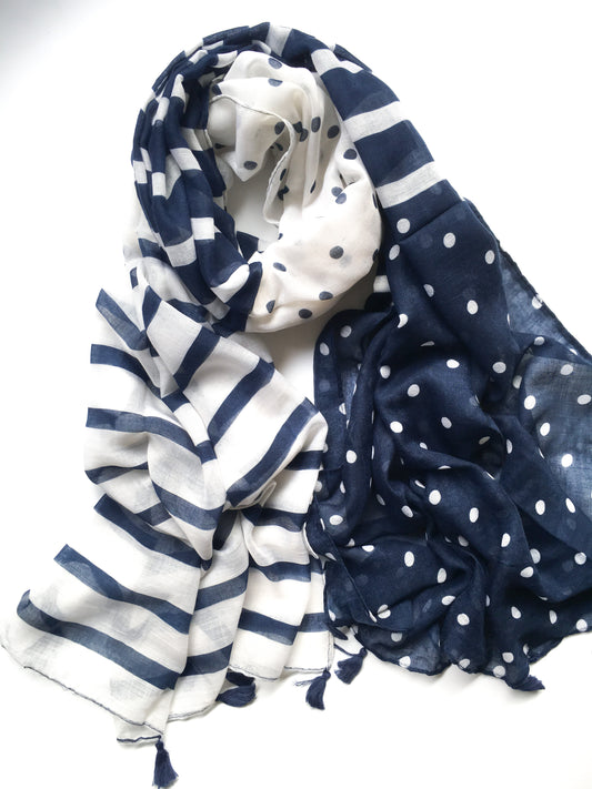 Printed Hijab - Polka & Stripes