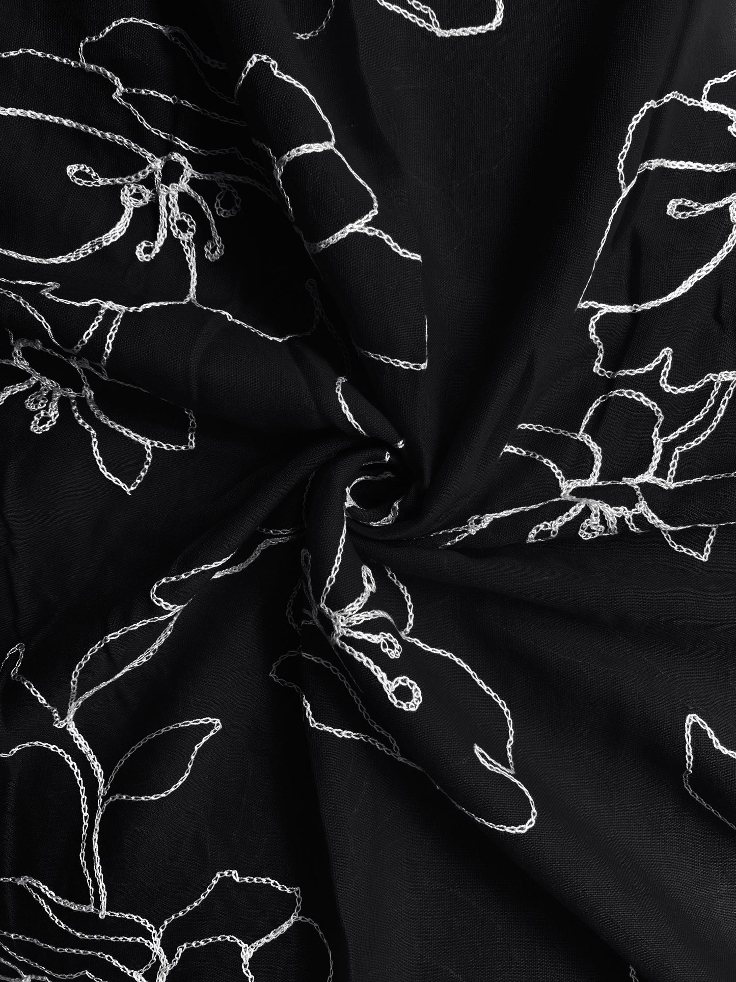 Sierra Embroidered Hijab - Black