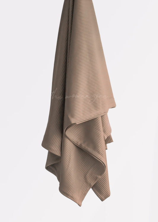 Ribbed Jersey Hijab - Coffee