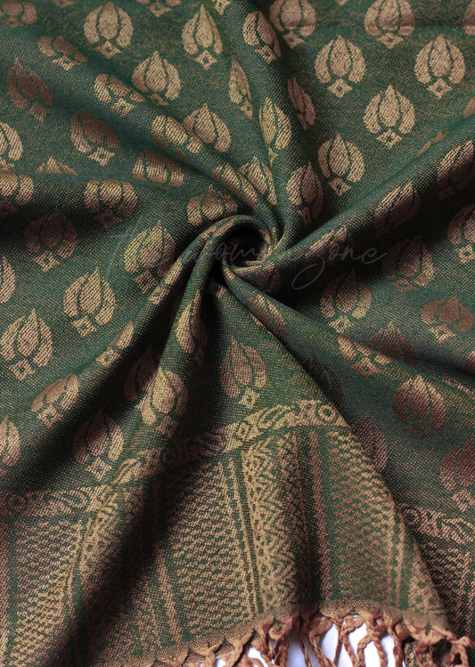 Printed Cashmere Hijab -Emerald