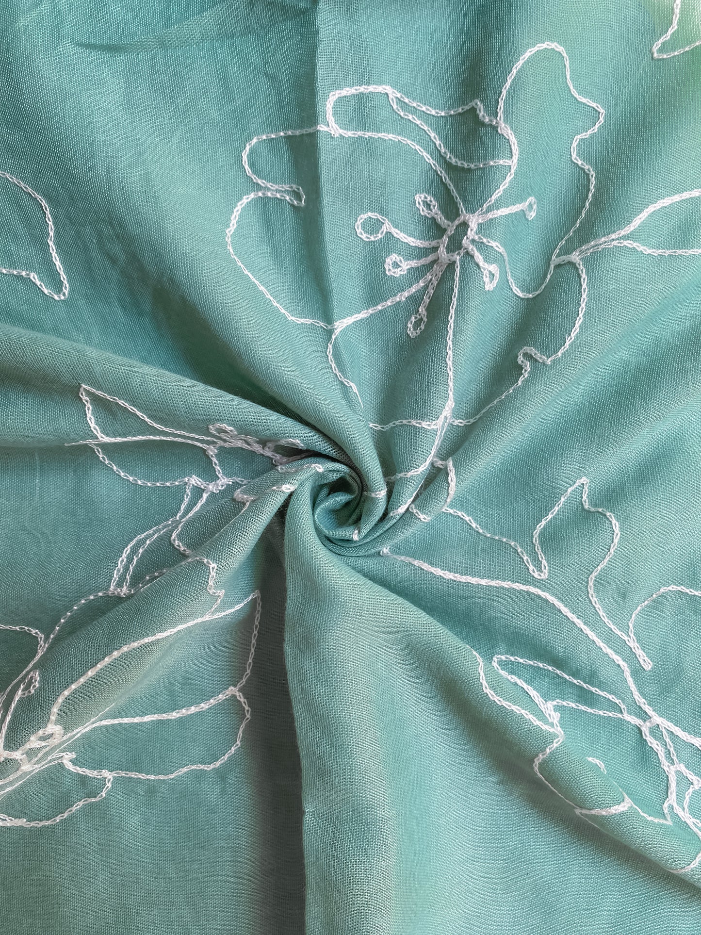 Sierra Embroidered Hijab - Mint