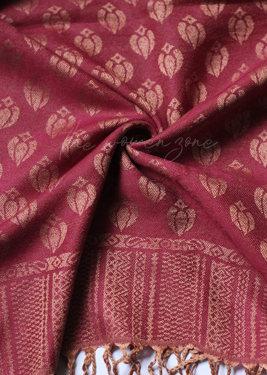 Printed Cashmere Hijab - Maroon