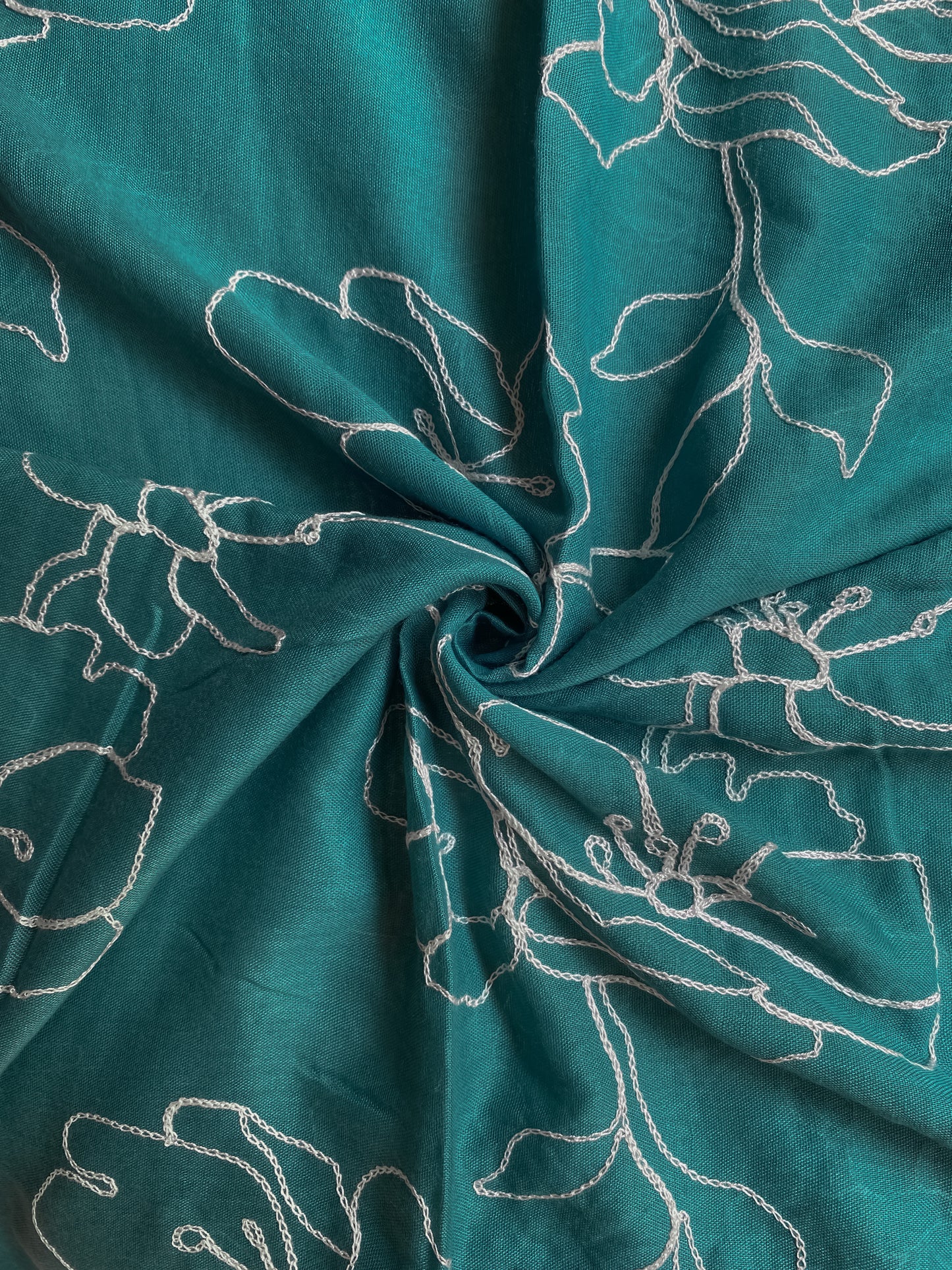 Sierra Embroidered Hijab - Sea Green