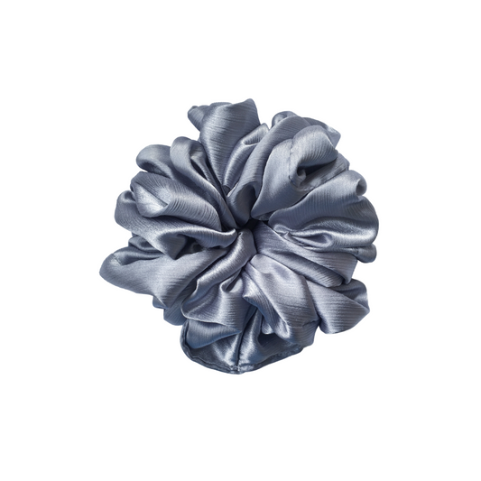 Silk Volumizing Scrunchie - Metallic Silver