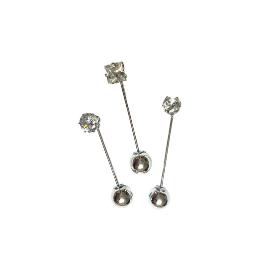 Silver Stone Brooch Pins (Set of 3 - CHS)