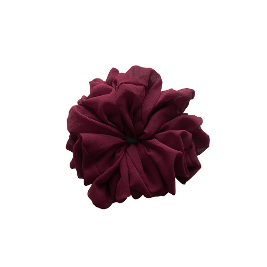 Georgette Volumizing Scrunchie - Deep Maroon