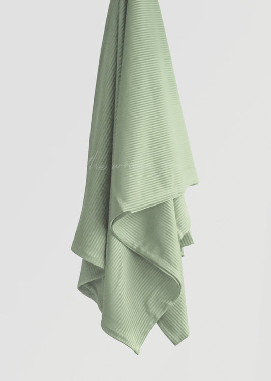 Ribbed Jersey Hijab - Mint Green