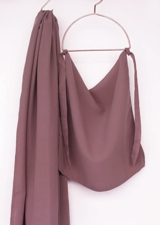 Niqab & XL Hijab Set - Rose Tan