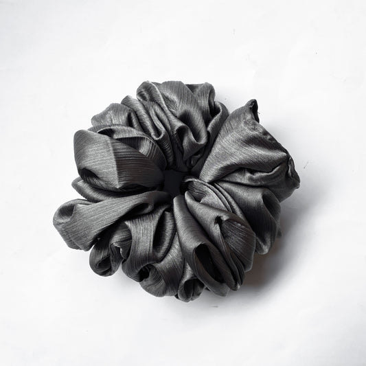 Silk Volumizing Scrunchie - Dark Grey