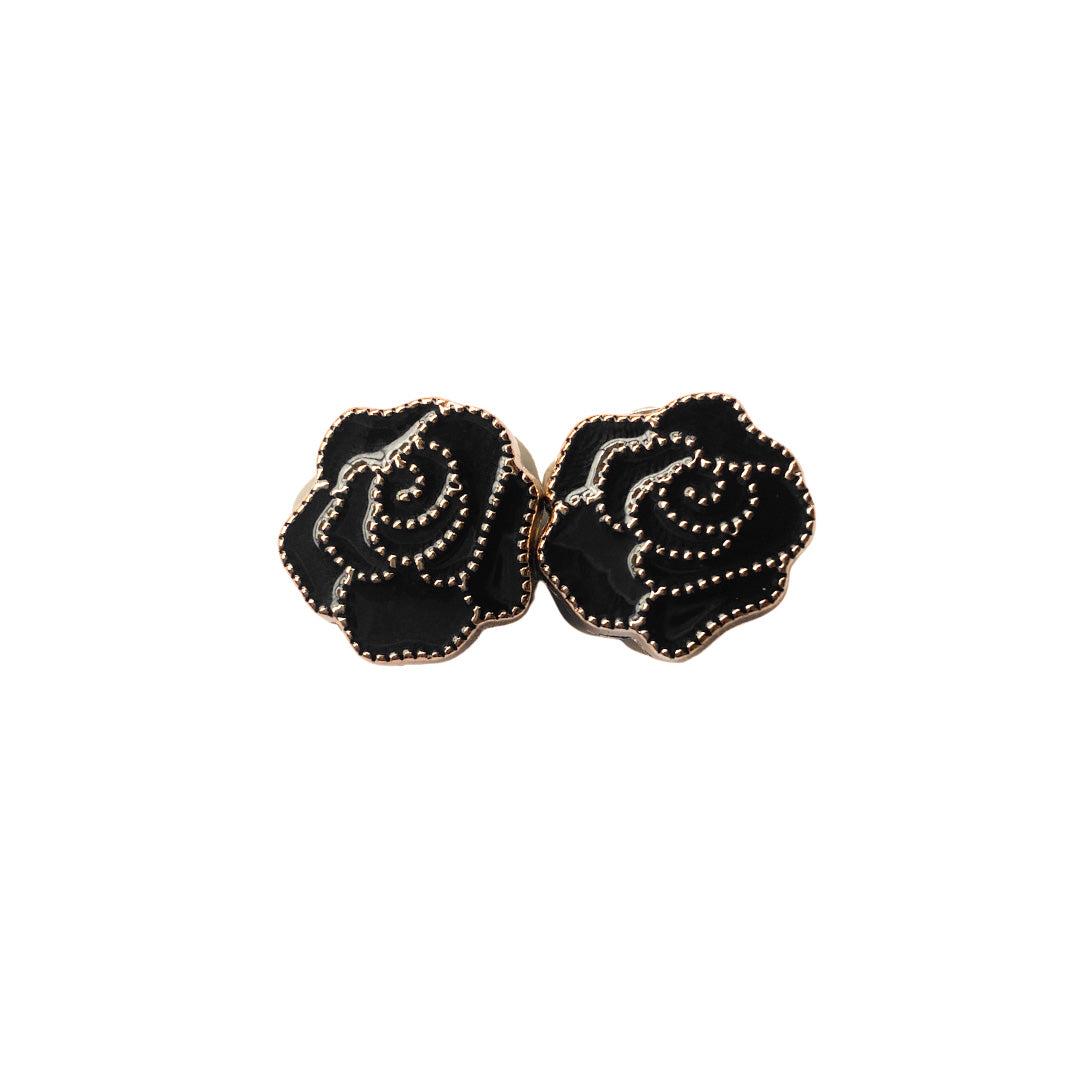 Rose Hijab Magnets - Black