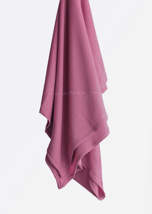 Ribbed Jersey Hijab - Raspberry Pink