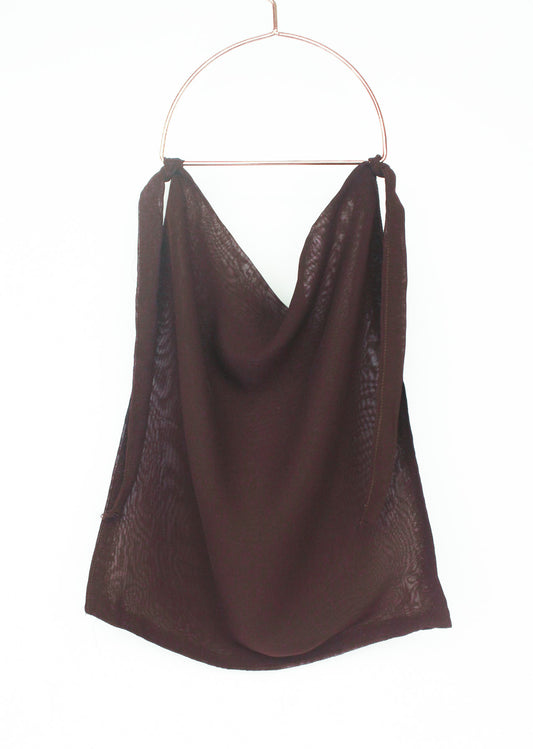 Tie-back Niqab - Chocolate Brown