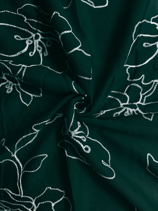 Sierra Embroidered Hijab - Emerald